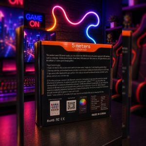 ریسه نئون فلکسی 5 متری IC-RGB برنامه پذیر 5 ولت برند rope lighte ضمانت دار IP68